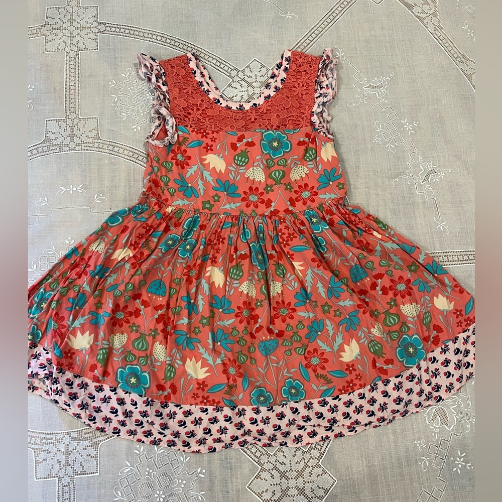 Matilda Jane Home Away Pink Floral Dress size 4